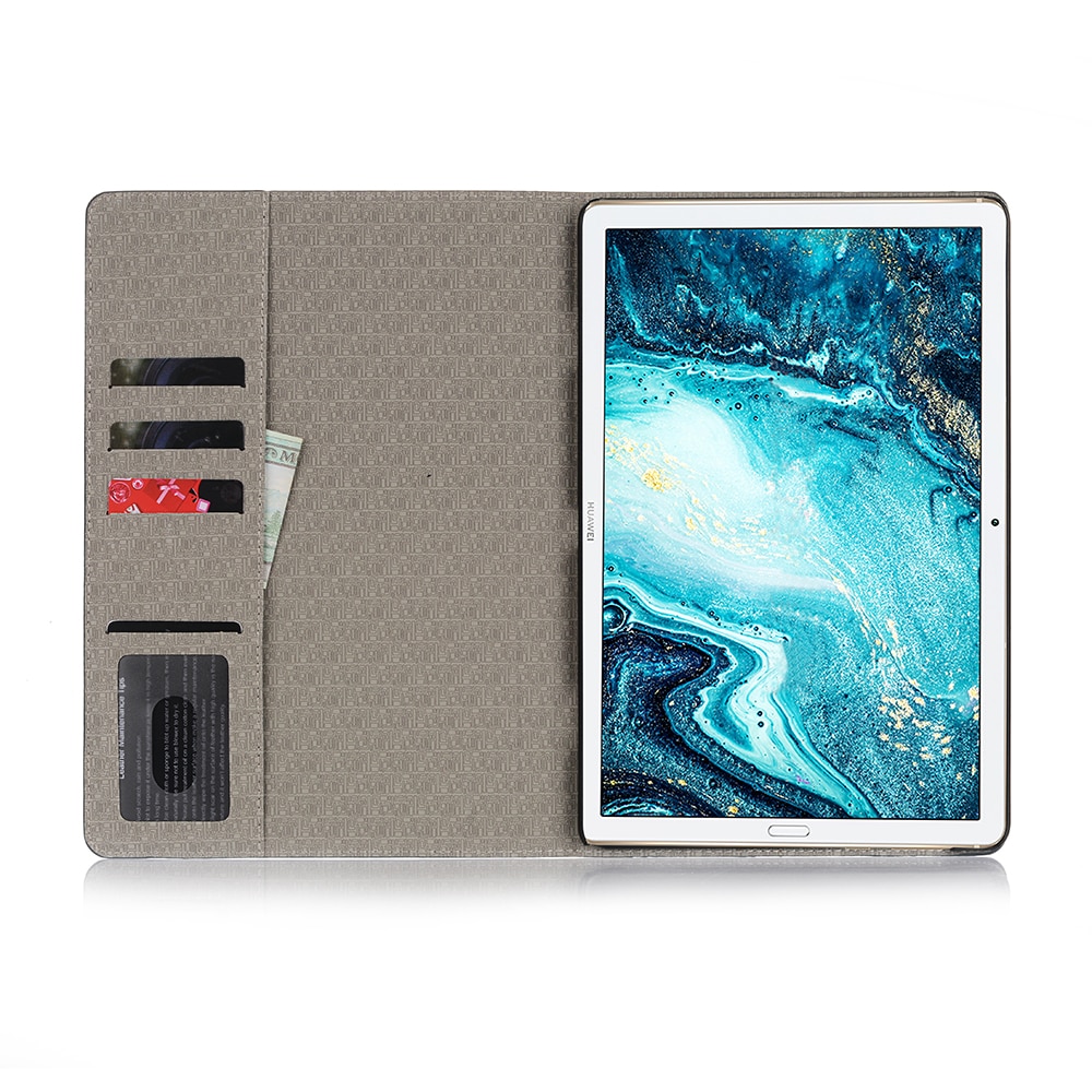 Case Huawei MediaPad M6 (10.8 นิ้ว) #เคสฝาพับกระเป๋าสตางค์หนัง PU สมาร์ท 2 สี Bi-color Smart Stripe Leather Wallet
