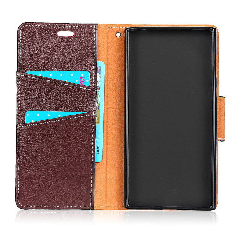 เคส Nokia 8 #เคสหนังแท้ Litchi Skin Stand Wallet เคสสไตล์กระเป๋าสตางค์หนังแท้ผิวลิ้นจี่คุณภาพพรีเมี่ยม
