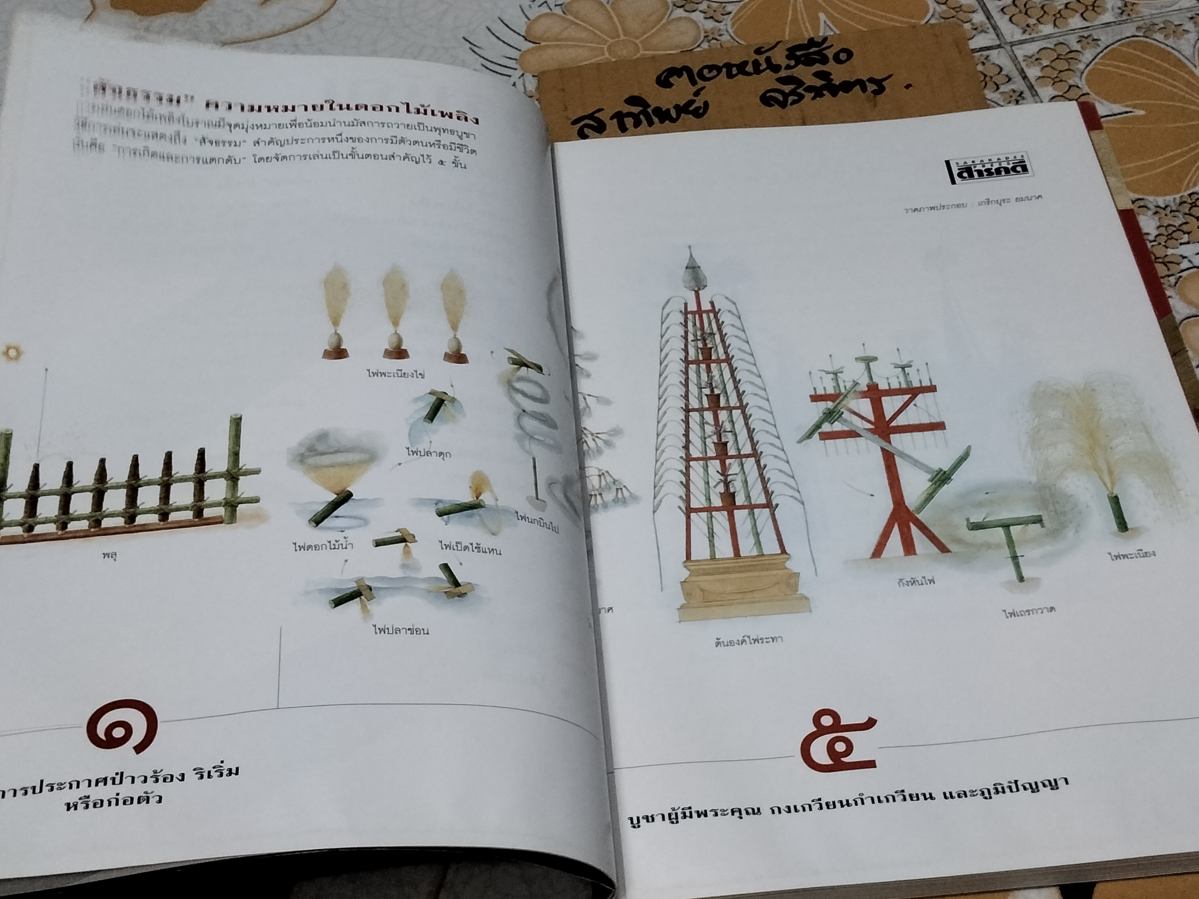 ดอกไม้เพลิงโบราณ - มหัศจรรย์แห่งภูมิปัญญาไทย โดย สิทธา สลักคำ - ภาพวาดประกอบโดย เกริกบุระ ยมนาค **สินค้าหมด**