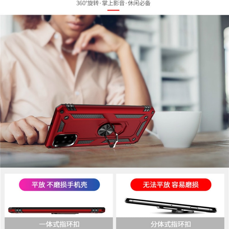 เคส Samsung Galaxy S10 lite #เคสฝาหลัง Hybrid TPU+PC มีแหวนสวมนิ้ว