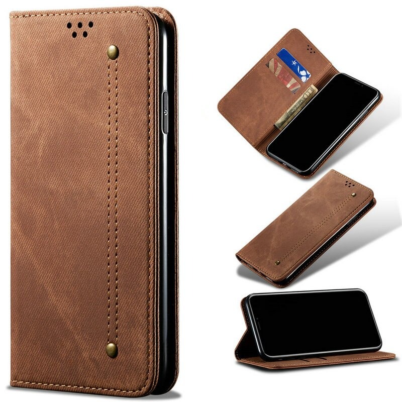 เคส Xiaomi Mi 11 #เคสฝาพับสไตล์ย้อนยุคผิวผ้ายีนส์แบบกระเป๋าสตางค์