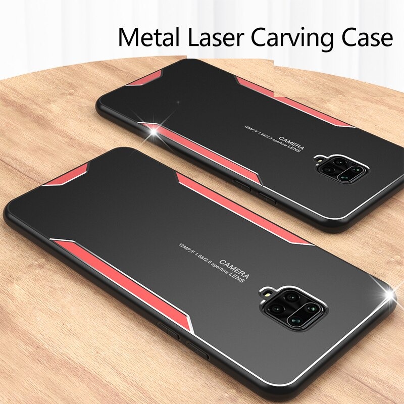 เคส Redmi Note 9 Pro/Redmi Note 9S #เคสฝาหลังไฮบริด Metal +TPU Shockproof metal back plate Phone Back Cover
