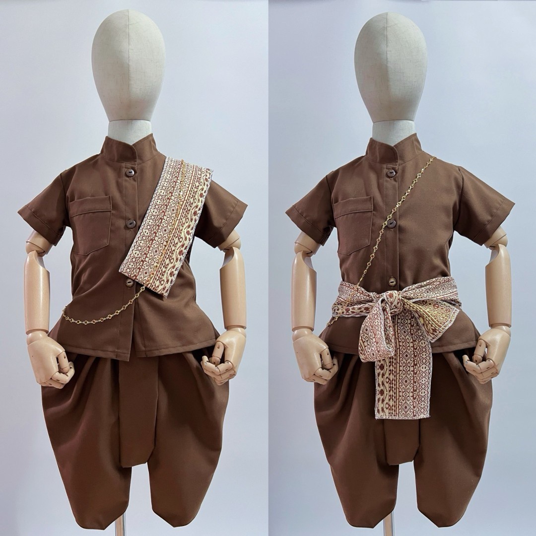 ชุดไทยเด็กชายสีพื้น