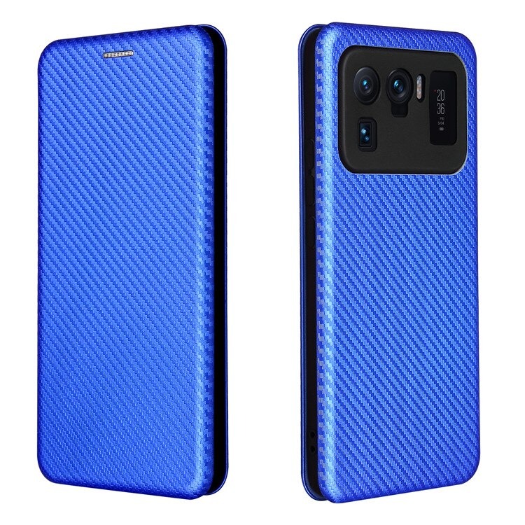 เคส Xiaomi Mi 11 Ultra #เคสฝาพับลายคาร์บอนไฟเบอร์มีช่องใส่การ์ด Carbon Fiber Wallet Card Slot Magnet Stand Phone Cover