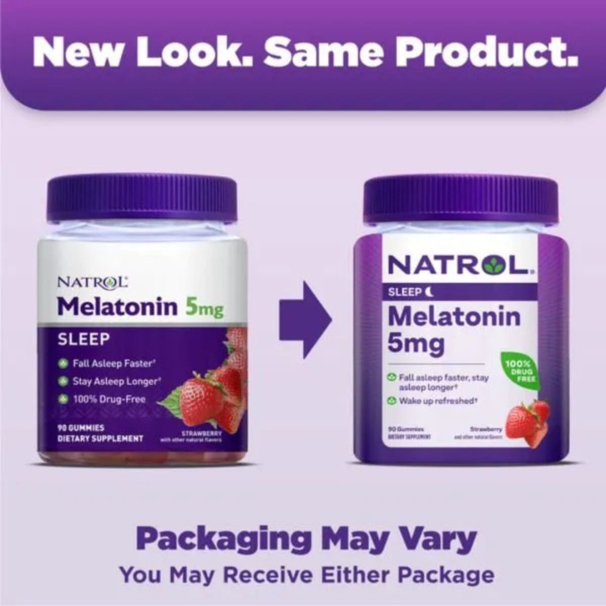 20% Sale!!! EXP.02/2026 Natrol® Melatonin Strawberry 5 mg, 90 Gummies เมลาโทนนินกัมมี่ สตอรว์เบอร์รี่