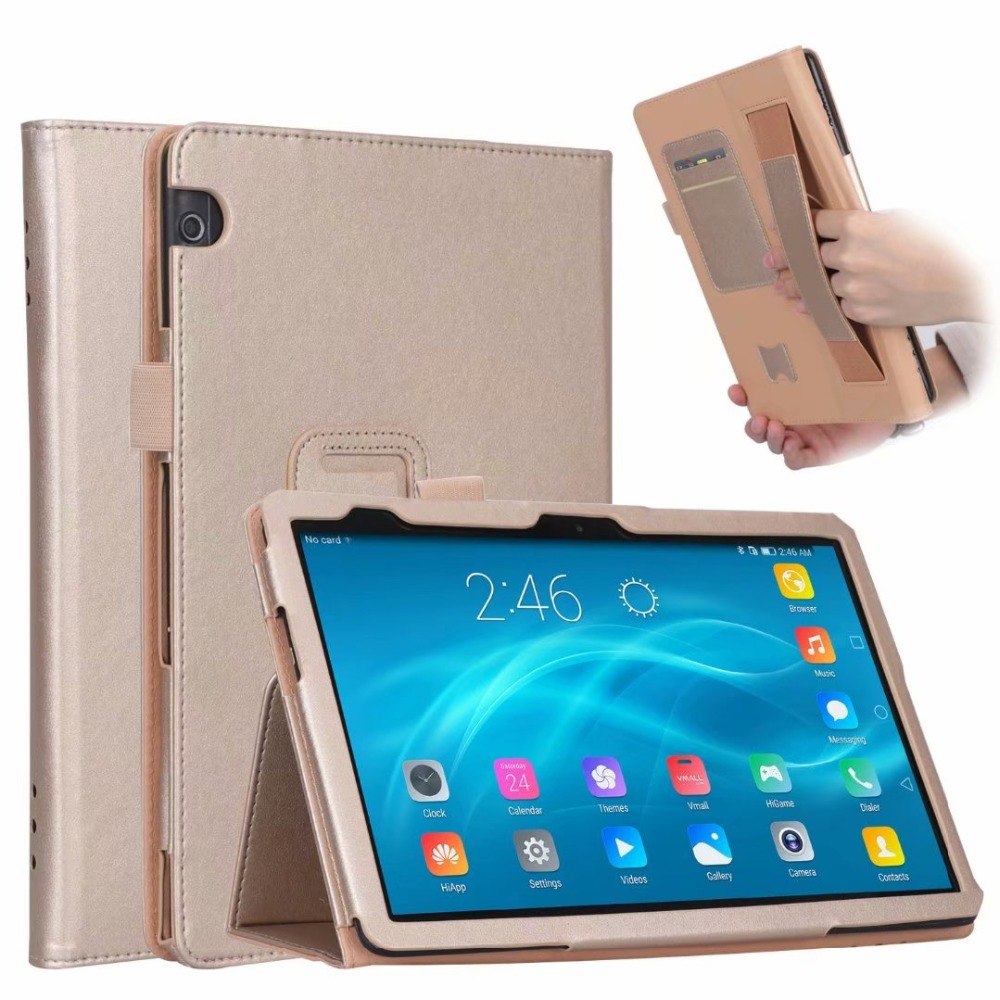 Case Huawei MediaPad T5 10 #เคสฝาพับหนัง PU มีที่สวมนิ้ว Card Holder Stand PU Leather Smart Case