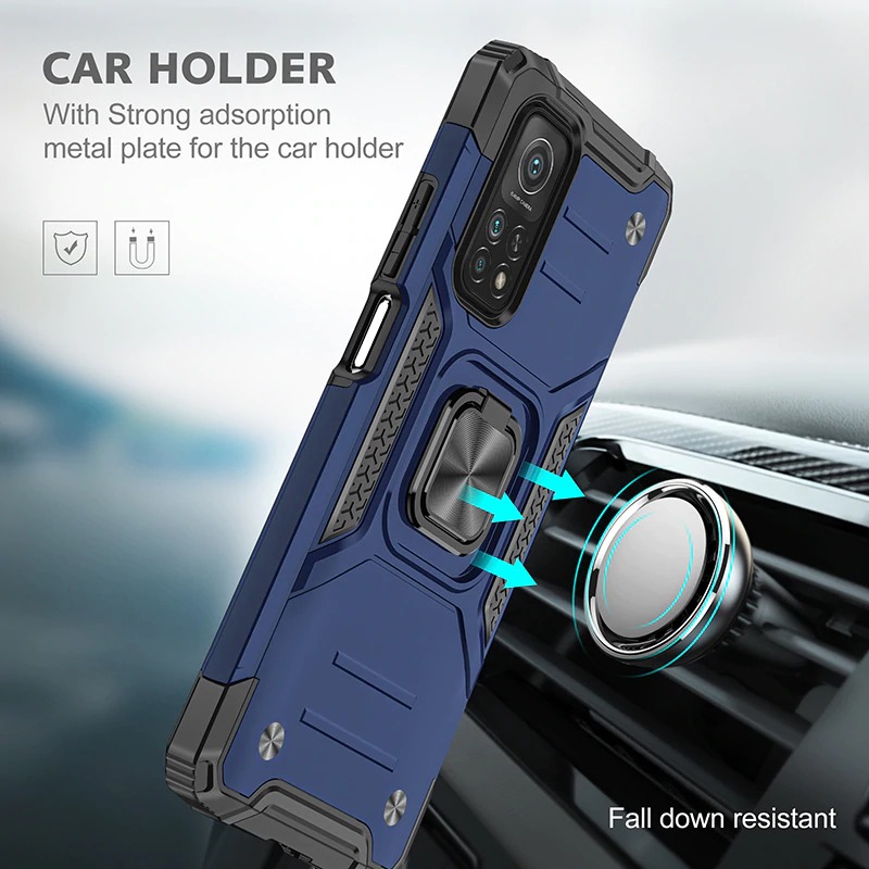 Case Xiaomi Mi 10T Pro #เคสฝาหลัง Hybrid TPU+PC มีแหวนสวมนิ้ว