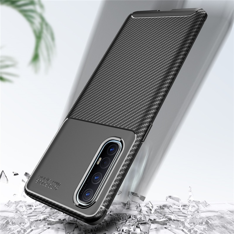 Case OPPO Reno 3 Pro 4G 6.4 นิ้ว #เคสฝาหลังนิ่ม Carbon Fiber Anti-drop TPU Protection