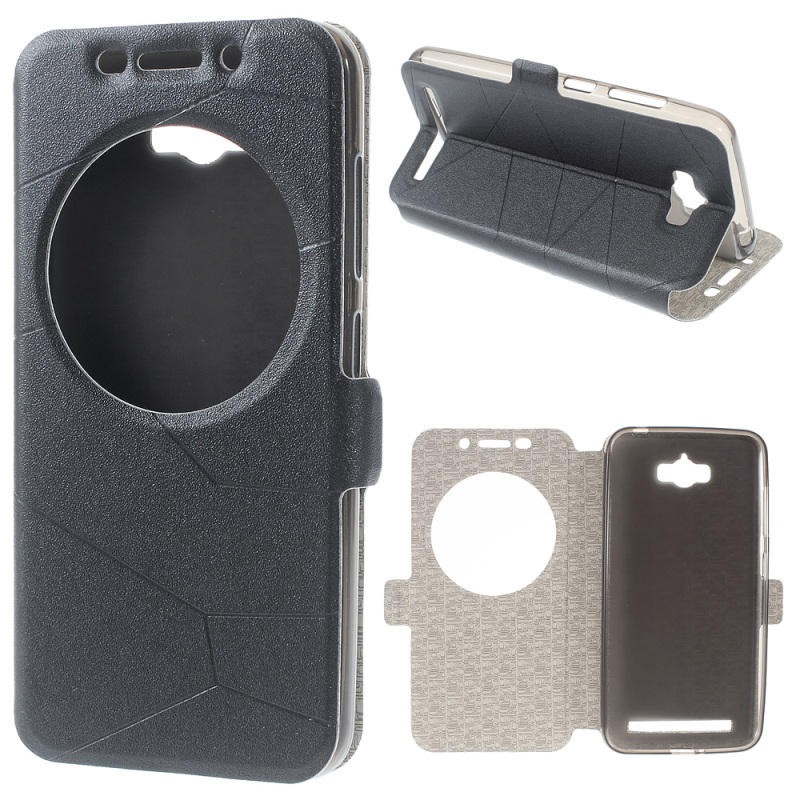 Case Asus Zenfone Max ZC550KL ฝาพับหนัง PU เป็นลายเส้นมีช่องวิว สีสันสดใส
