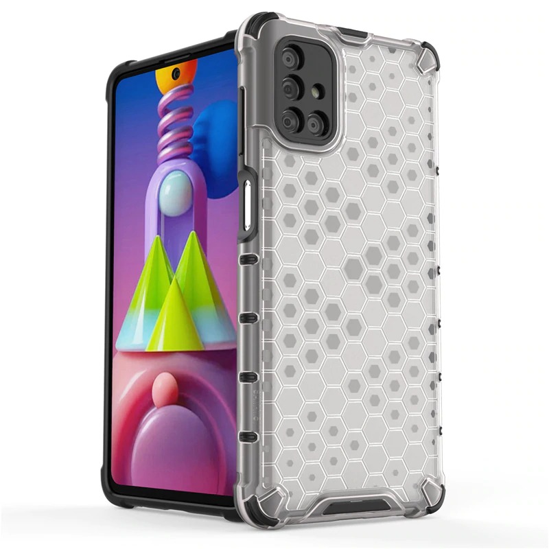 เคส Samsung Galaxy M51 #เคสฝาหลังกันกระแทก Honeycomb Shock Absorber TPU + PC + Silicone Hybrid