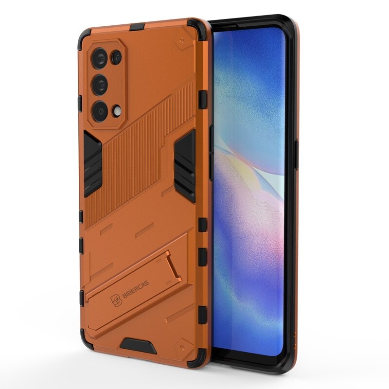 เคส OPPO Reno 5 Pro 5G #เคสฝาหลังพลาสติก ไฮบริด TPU + Kickstand