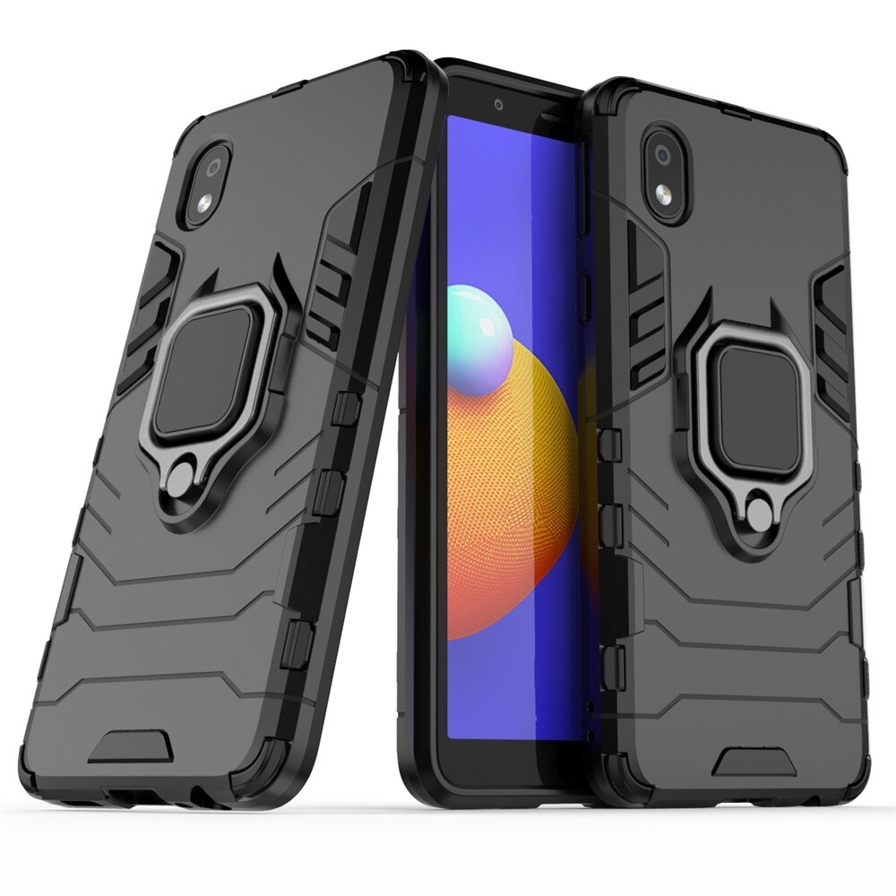 Case Samsung Galaxy A01 Core #เคสฝาหลังพลาสติกแข็ง +TPU Hybrid Case มีแหวนสวมนิ้วโลหะ