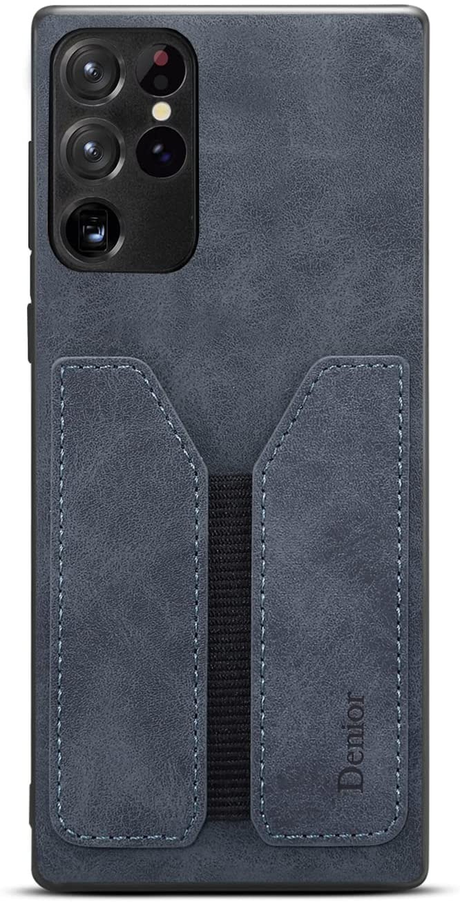 เคส Samsung Galaxy S22 Ultra 5G #เคสฝาหลัง TPU เคลือบหนัง PU ขอบนิ่มมีช่องใส่บัตร Leather Coated TPU Hybrid