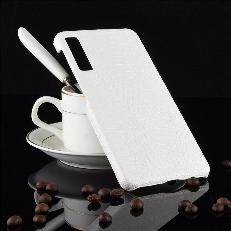 Case Samsung Galaxy A7 (2018) #เคสฝาหลังพลาสติกแข็งเคลือบหนัง PU ลายผิวหนังจระเข้