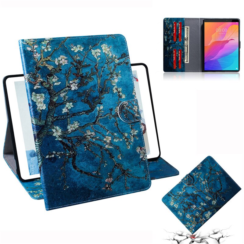 Case Huawei Matepad T8 8.0 #เคสแบบฝาพับพิมพ์ลายหนัง PU + TPU สไตล์กระเป๋าสตางค์