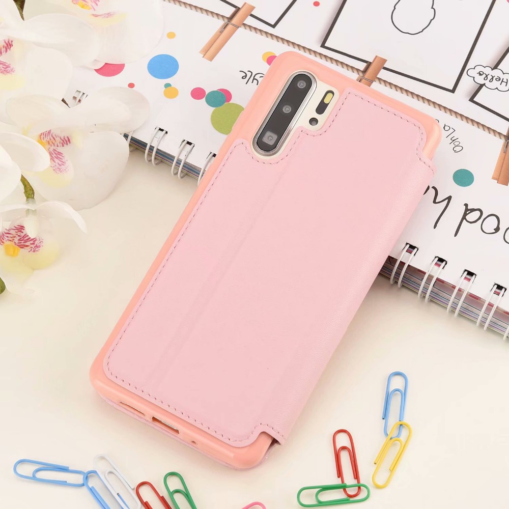 Case Huawei P30 Pro #เคสฝาพับหนัง PU มีช่องเสียบการ์ด Stitching Rhombus Crown Stand Leather