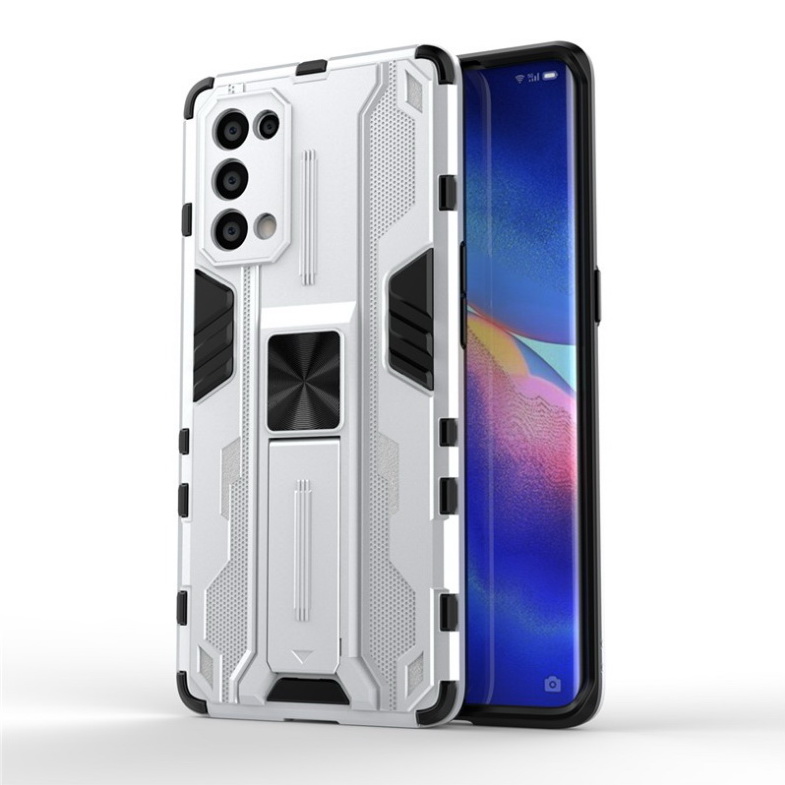 เคส OPPO Reno 5 Pro 5G #เคสฝาหลังพลาสติก ไฮบริด TPU + Kickstand Case Armor Stlye TPU Soft Rubber