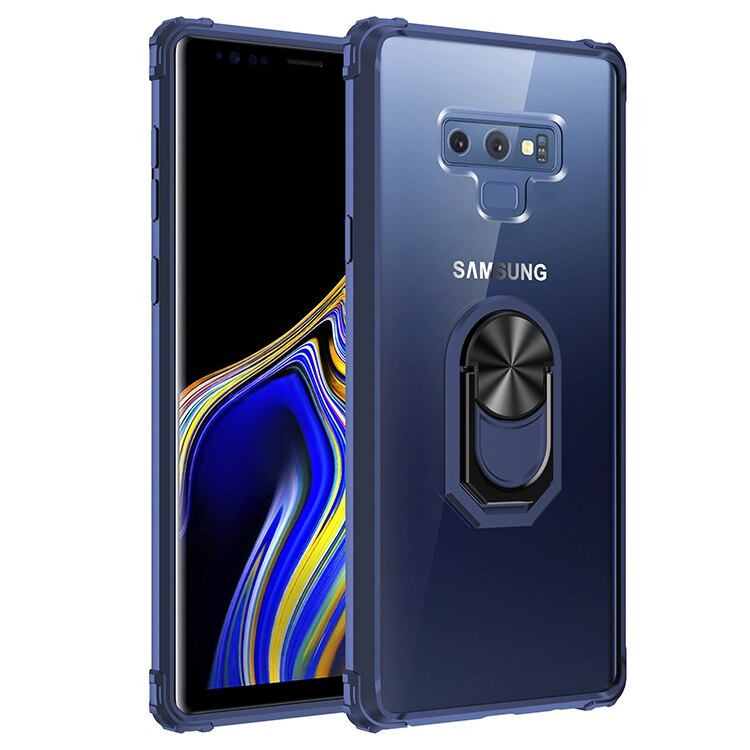 Case Samsung Galaxy Note 9 #เคสฝาหลังใสขอบทึบ +TPU Hybrid Case มีแหวนสวมนิ้วโลหะ