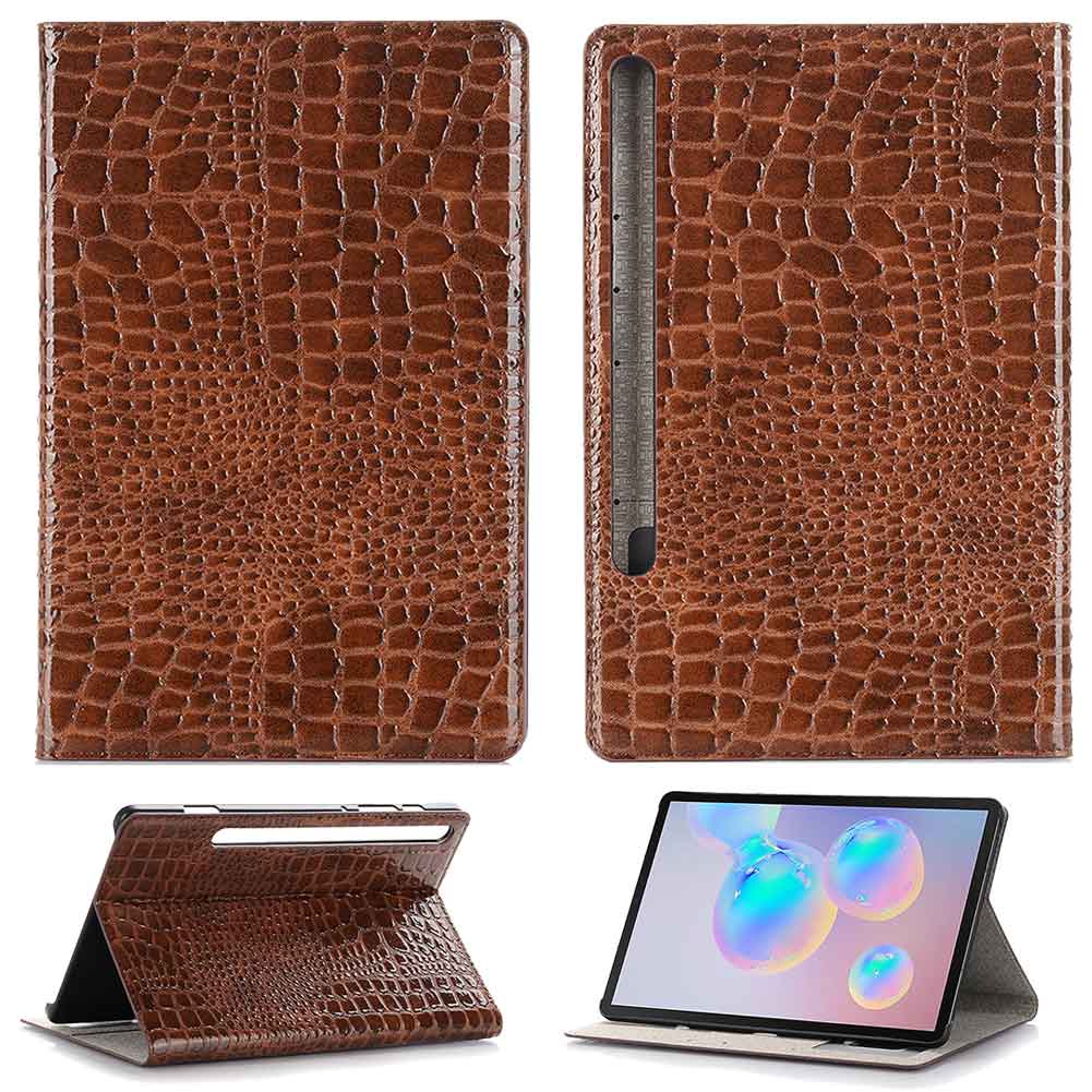 Case Samsung Galaxy Tab S6 SM-T860 SM-T865 #เคสฝาพับแบบกระเป๋าสตางค์ลายผิวหนังจระเข้ Crocodile Texture