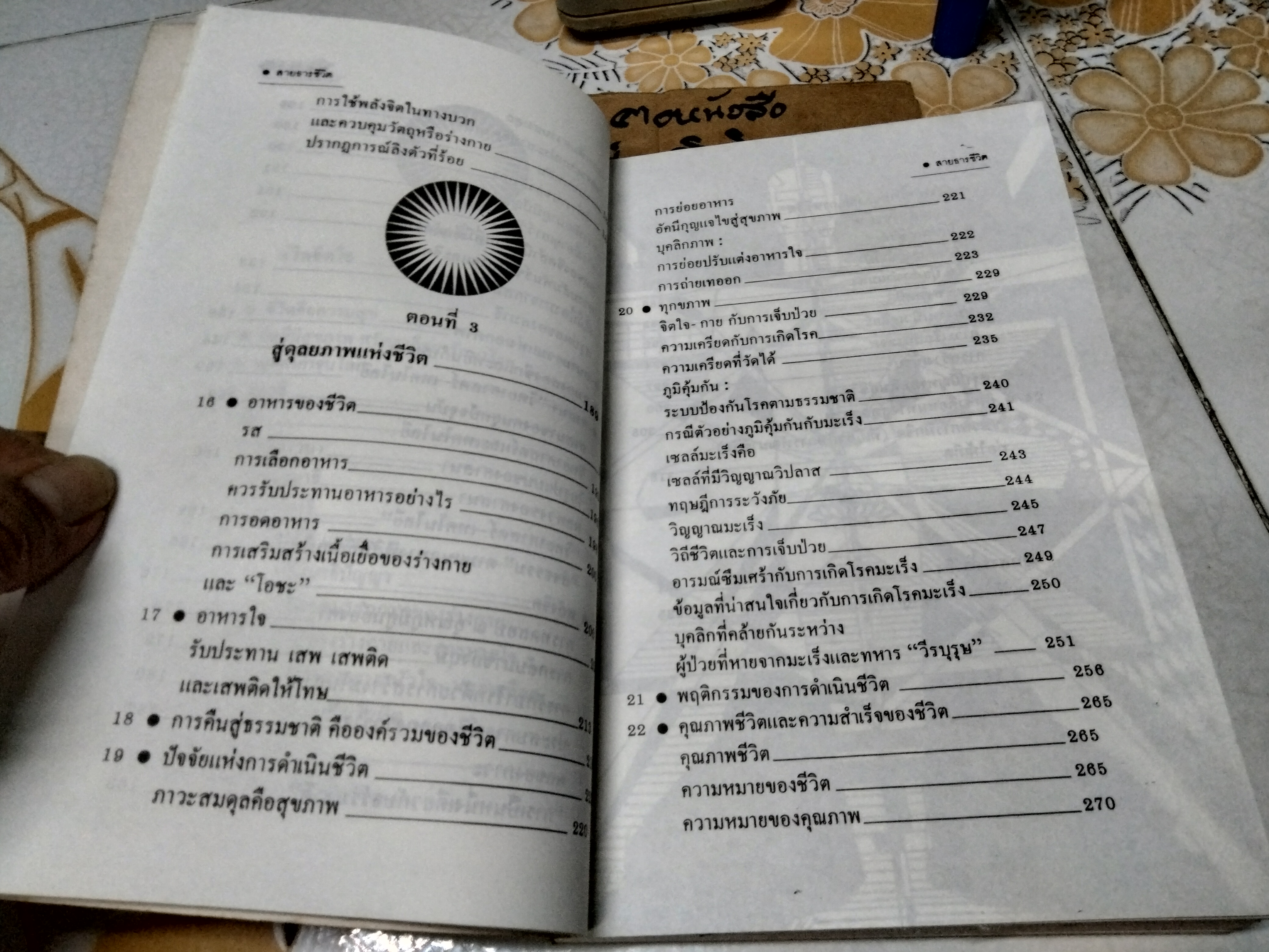 สายธารชีวิต โดย ศาสตราจารย์นายแพทย์ เฉลียว ปิยะชน พิมพ์ครั้งแรกพ.ศ 2534 สนพ.สุขภาพใจ