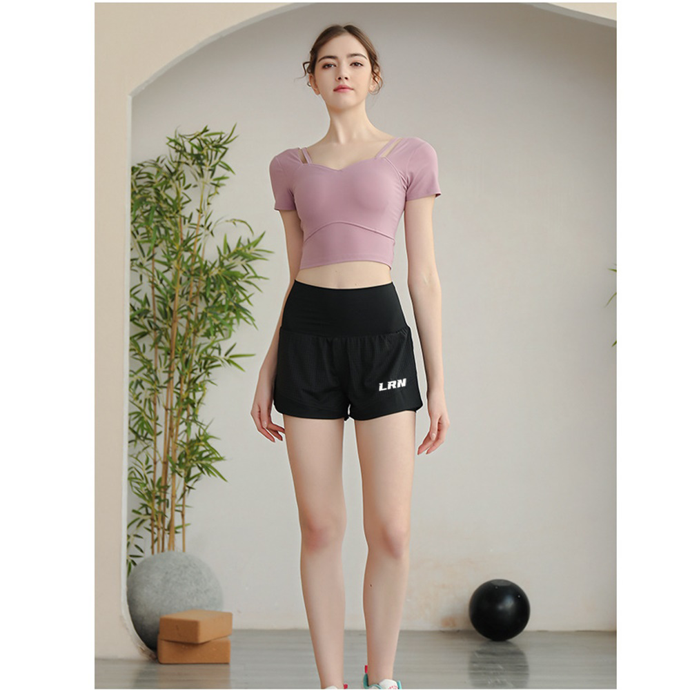 กางเกงวิ่งมาราธอน 2" วิ่งเทรล woman เอวสูงปิดพุงมีซิปกระเป๋าด้านหลัง (G21)