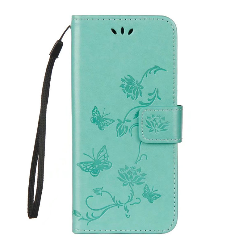 เคส Samsung Galaxy J2 Pro 2018 #เคสฝาพับแบบกระเป๋าสตางค์หนัง PU พิมพ์ลายผีเสื้อและดอกไม้