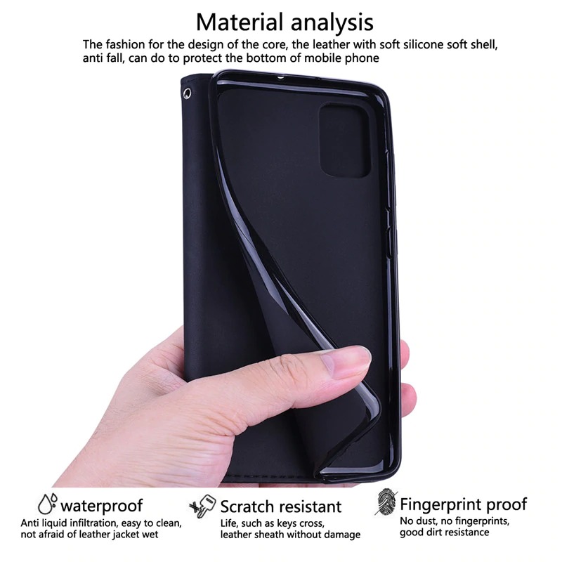 Case Samsung Galaxy S20 FE / S20 FE 5G #เคสฝาพับแบบกระเป๋าสตางค์ Magnetic Flip Wallet Bracket Leather Lattice TPU Phone Case
