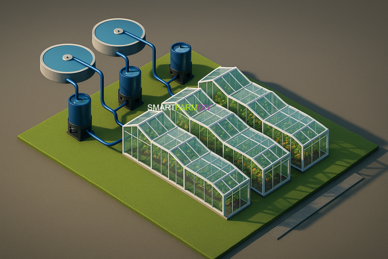 รับออกแบบผังฟาร์มโรงเรือนปลูกพืช แบบ aquaponics Farm+ Urban /Farm Modern Farm