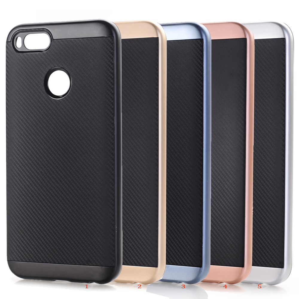 เคส Xiaomi Mi A1 5X #เคสฝาหลังไฮบริด TPU + PC Carbon Fiber Texture