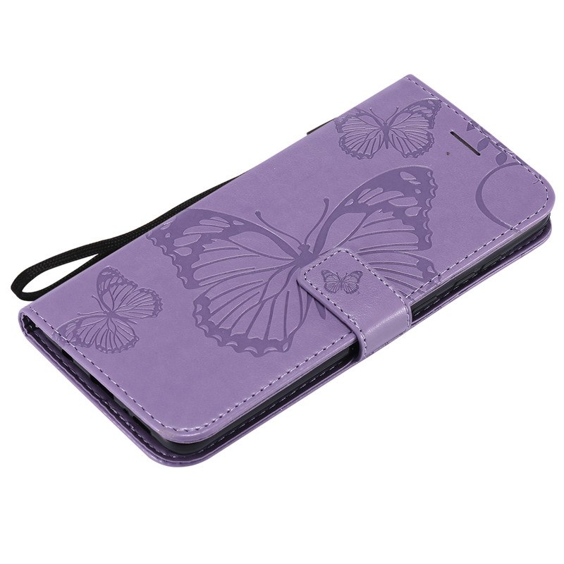 Case Samsung Galaxy A9 (2018) #เคสฝาพับหนัง PU Imprint Butterflies Pattern