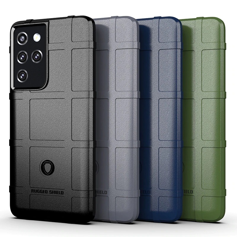เคส Samsung Galaxy S21 Ultra 5G #เคสฝาหลัง Rugged Shield Series Soft Silicone Shock Absorption Matte กันกระแทก