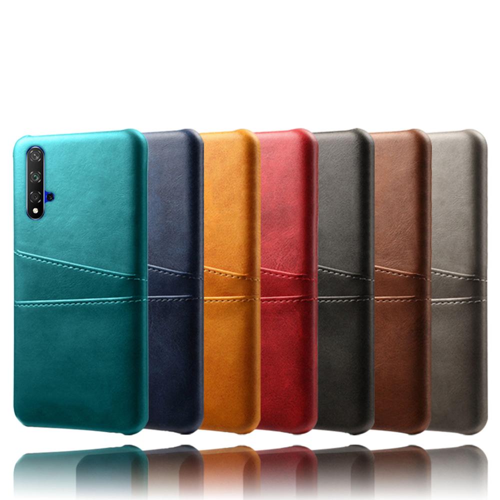 Case Huawei Nova 5T #เคสแบบฝาหลังหุ้มหนัง Double Card Slots PU Leather Coated