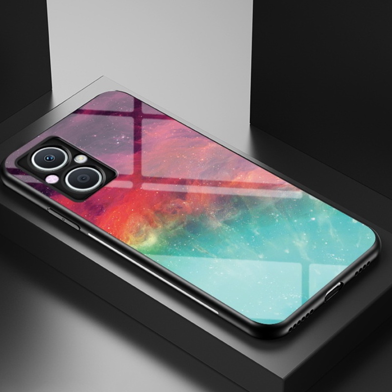 เคส OPPO Reno 7z 5G #เคสฝาหลัง Gradient Color Glass + PC + TPU Hybrid Case