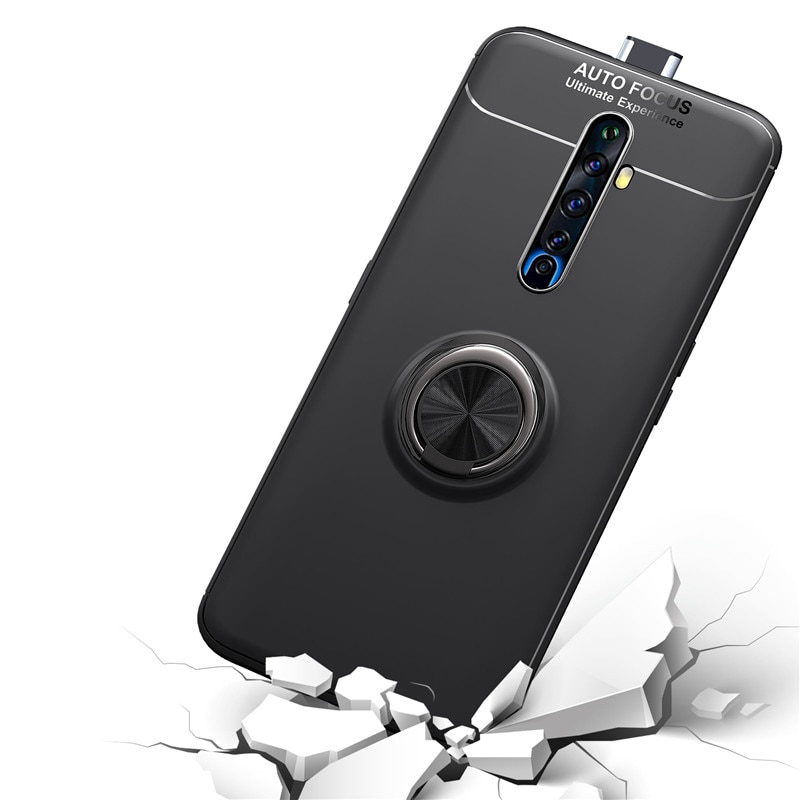 Case OPPO Reno 2F #เคสฝาหลัง TPU Finger Ring Kickstand (แผ่นโลหะแบบ Built-in)