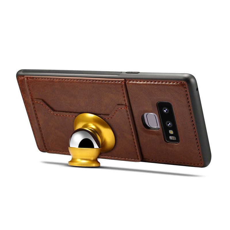 Case Samsung Galaxy Note 9 #เคสฝาหลัง TPU เคลือบหนัง PU Crazy Horse Leather Coated PC + TPU Hybrid