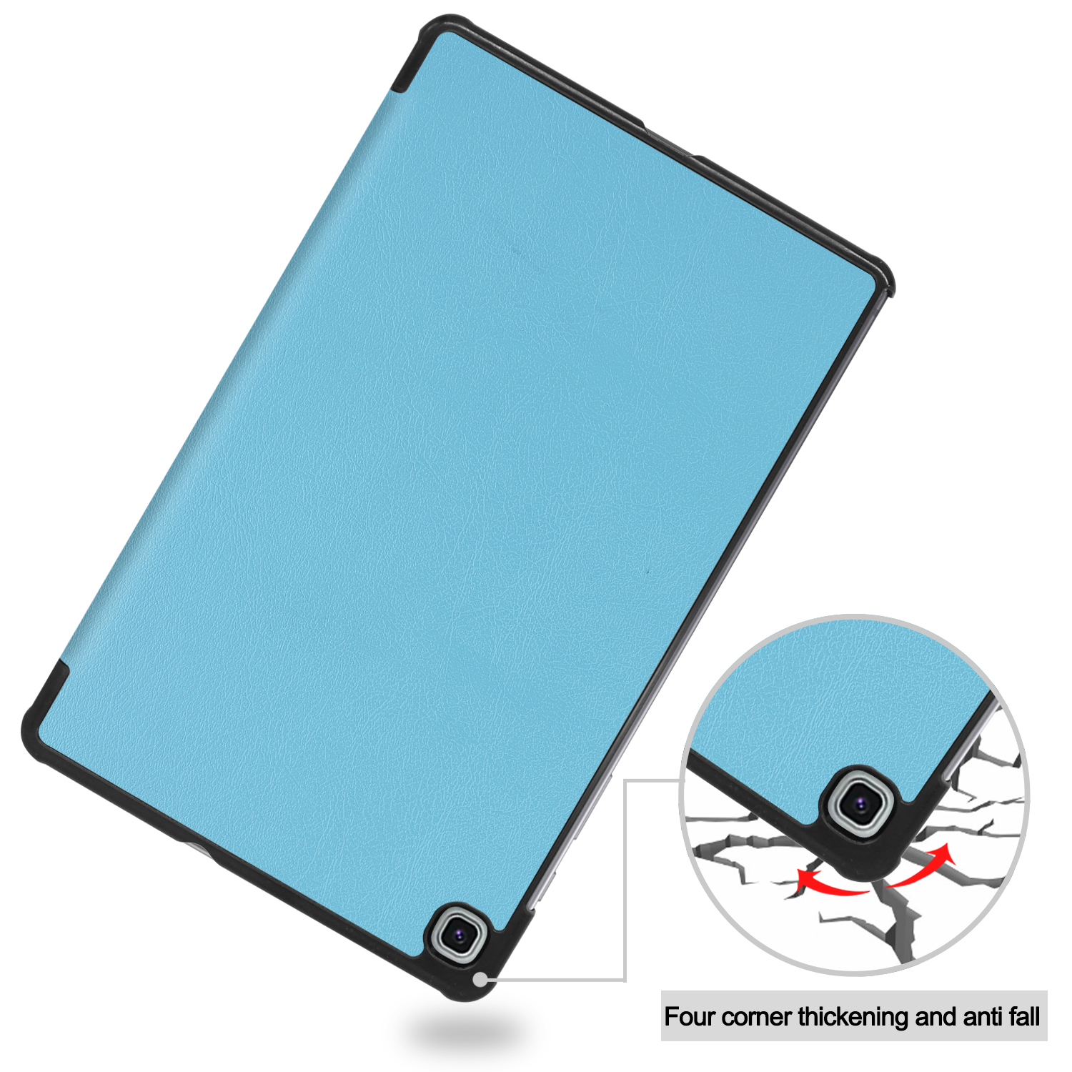 Case Samsung Galaxy Tab S6 Lite 10.4 SM-P610 P615 P617 #เคสฝาพับหนัง PU แบบ 3 พับ Tri-fold Stand Leather Smart Tablet