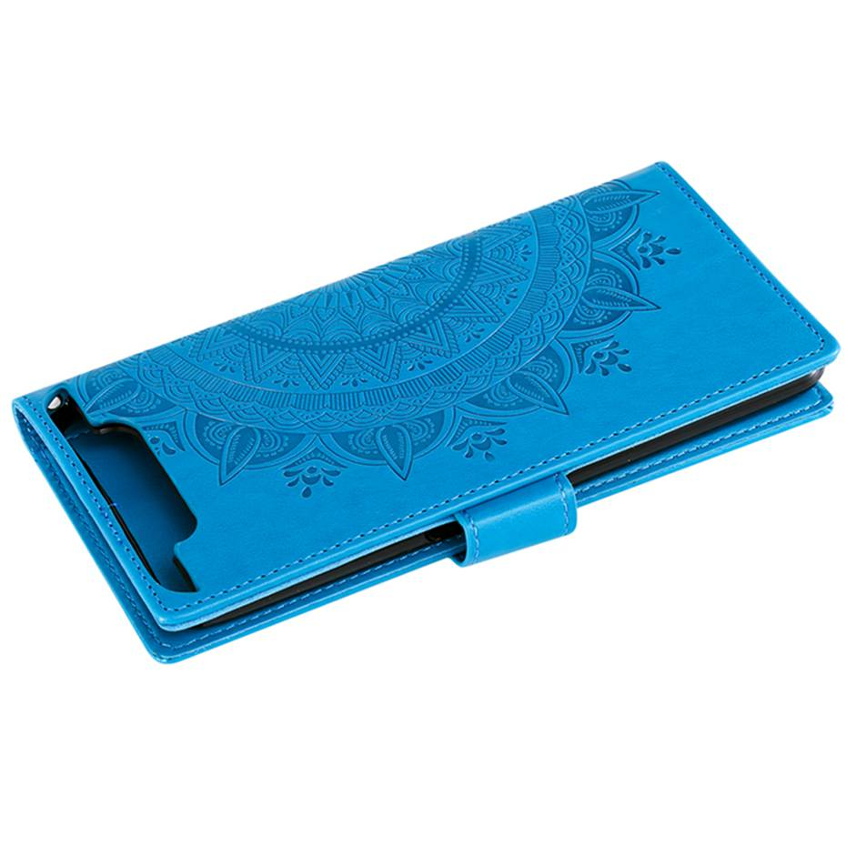 Case Samsung Galaxy A80 #เคสฝาพับแบบกระเป๋าสตางค์ฝาพับหนัง PU Imprint Flower Leather Wallet