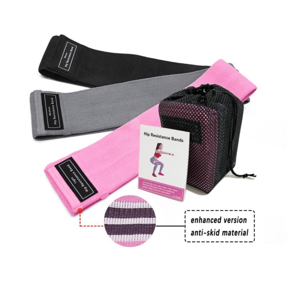 ยางยืดแรงต้านออกกำลังกาย แบบผ้า 3 เส้น Resistance Band (W04)