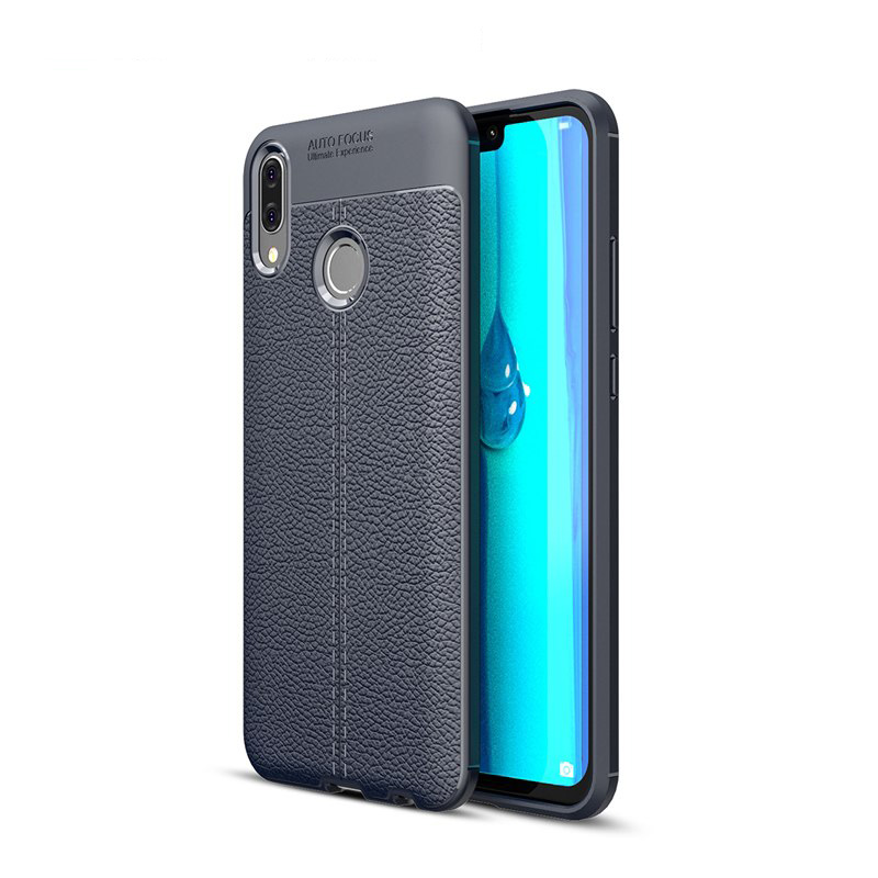 เคส Huawei Y9 (2019) #เคสฝาหลังผิวลิ้นจี่ช่วยป้องกันลายนิ้วมือและกันลื่นได้ดี