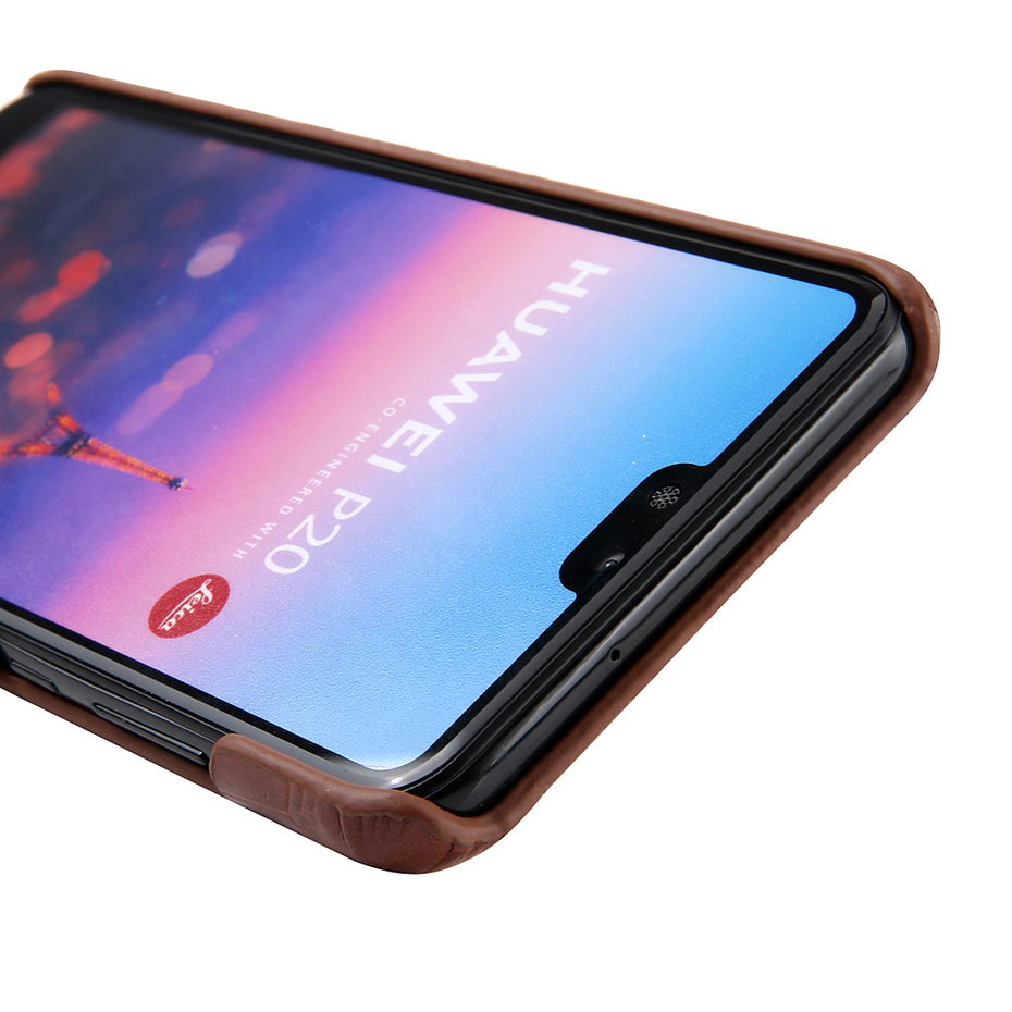 Case Huawei P20 Pro #เคสฝาหลังรูปแบบลายผิวจระเข้หนังแท้คุณภาพดี Crocodile Texture Genuine Leather Coated