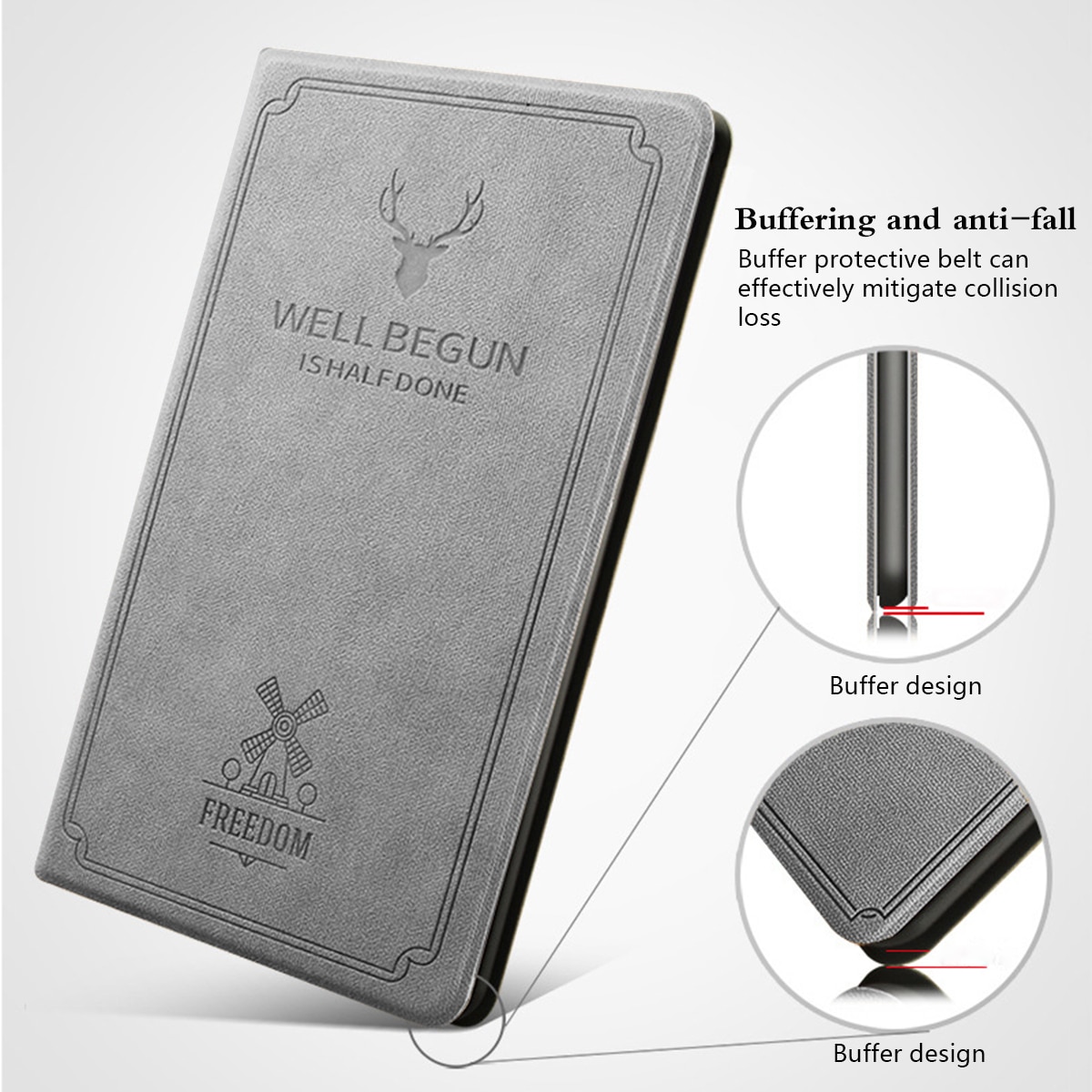 Case Huawei MediaPad M5 lite 8 #เคสฝาพับหนัง PU แบบสมาร์ท Imprint Deer and Quote Flip