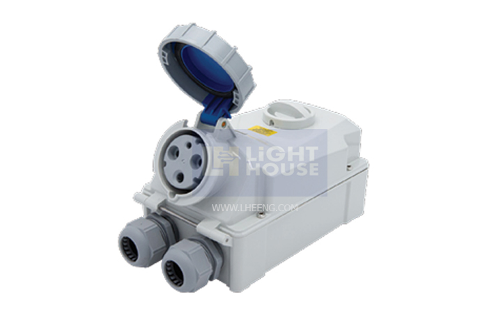 HTPZ-21331 "DAKO PLUG" เต้ารับพร้อมสวิทช์ล็อคกันน้ำ (2P+E) 63A IP67 (SWITCHED & INTERLOCKED SOCKETS IP67)