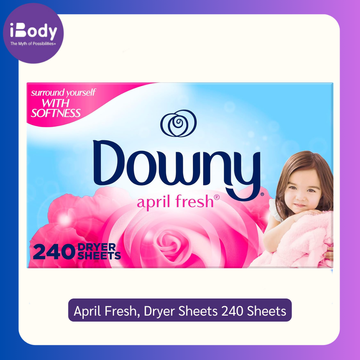 Downy® April Fresh, Dryer Sheets 240 Sheets แผ่นหอมอบผ้า ดาวน์นี่ 240 แผ่น