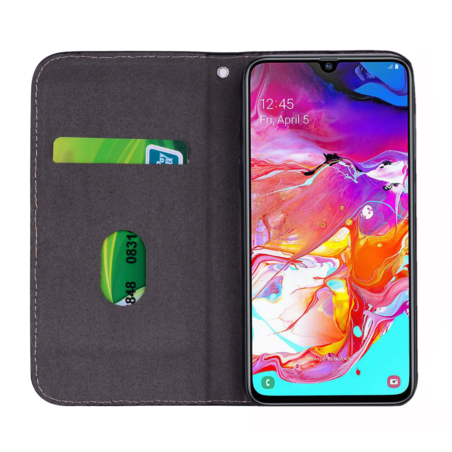 Case Huawei P30 Lite #เคสฝาพับหนัง PU ลายหนังจระเข้ Crocodile Texture Glittery Sequins Splicing มีช่องใส่การ์ด