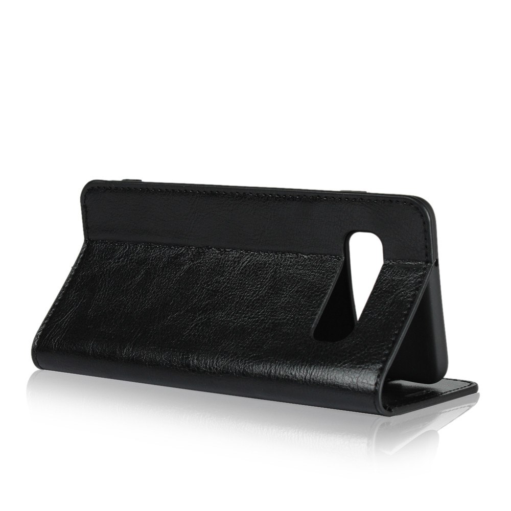 Case Samsung Galaxy S10 Plus #เคสฝาพับแบบกระเป๋าสตางค์หนังแท้ Crazy Horse Genuine Leather Wallet Shell