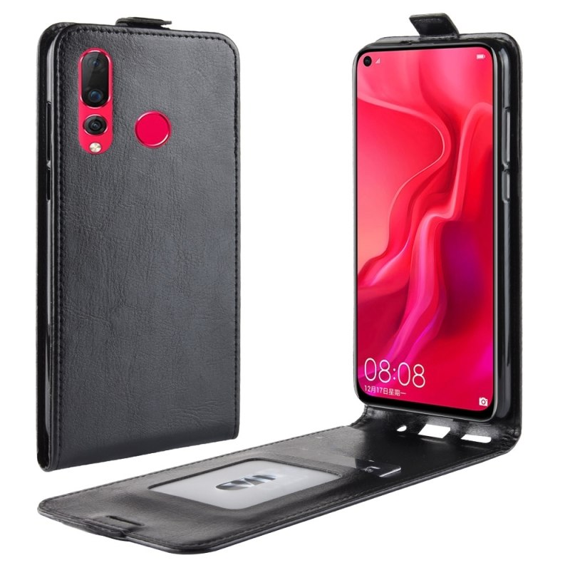 เคส Huawei P30 Lite #เคสฝาพับแนวตั้งหนัง PU ผิวหนังม้า Crazy Horse Skin Leather