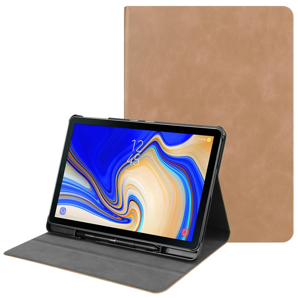 Case Samsung Galaxy Tab S4 10.5 T830 T835 T837 #เคสฝาพับหนัง PU พร้อมช่องใส่ปากกา Textured Smart Leather Stand Case with Pen Slot