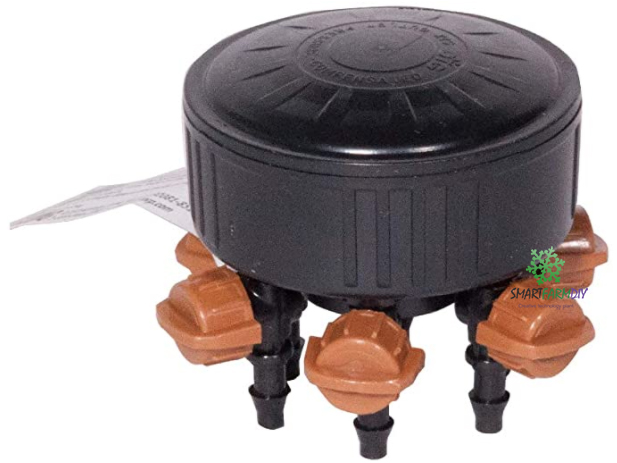 6 Outlet ปรับได้ 1/2" เชื่อมต่อหัวน้ำหยด