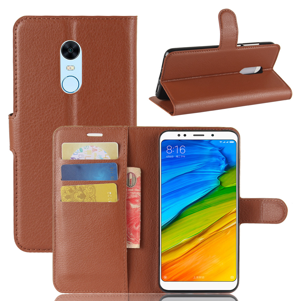เคส Xiaomi Redmi 5 #เคสสไตล์กระเป๋าสตางค์หนัง PU ผิวลิ้นจี่สีสันสดใส
