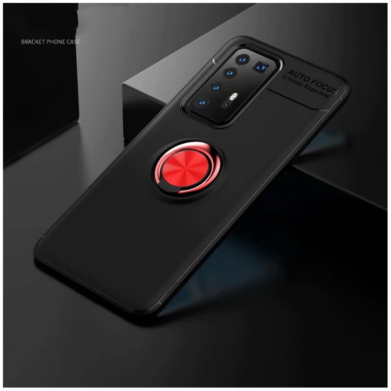 Case Huawei P40 Pro#เคสฝาหลัง TPU Finger Ring Kickstand (แผ่นโลหะแบบ Built-in)